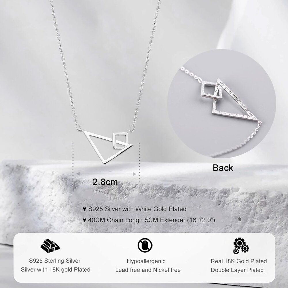 925 Silver Adjustable Necklace Circle Minimalist … - image 6